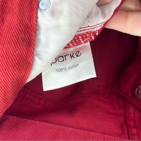 Parke Low Rise Wide Leg Baggy Jeans Womens Size 23 Red Buttonfly - Picture 12 of 12